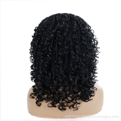 Headband wigs synthetic ombre brown heat resistant  fiber afro twist curly synthetic hair wigs for black women